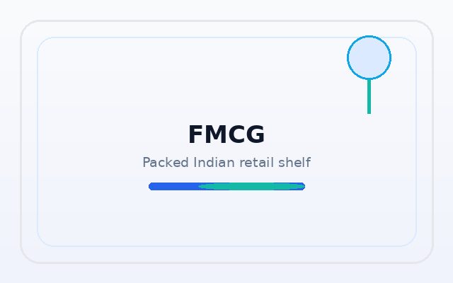 Retail shelf stocked with packaged consumer goods in an Indian kirana store